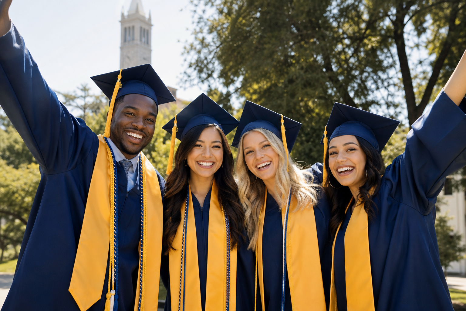 Graduates celebrating achievement